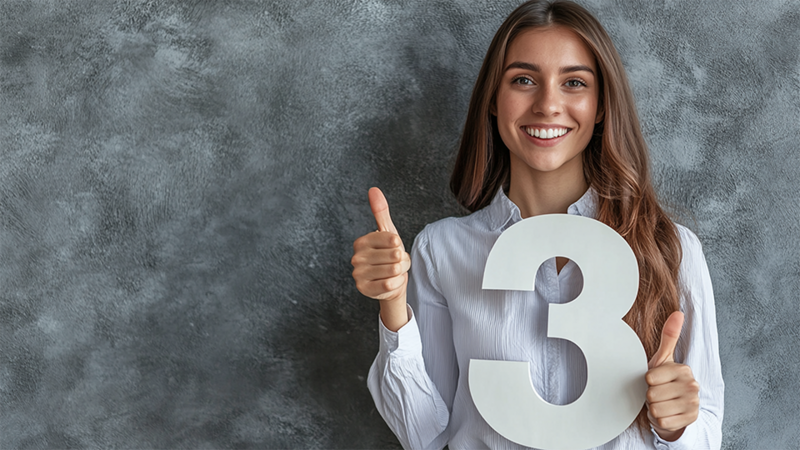 ITIL v3 Foundation Confirmed as a Prerequisite for All ITIL 4 Intermediate Courses Woman with the number 3 and a thumbs-up