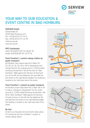 Directions to Our Location in English