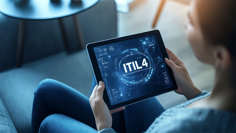 ITIL4 Infographic on a Tablet