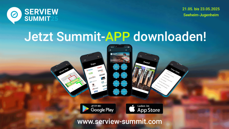 The SERVIEW Summit25 App—Your digital companion for the event! Graphic: SERVIEW Summit25 App Mockup