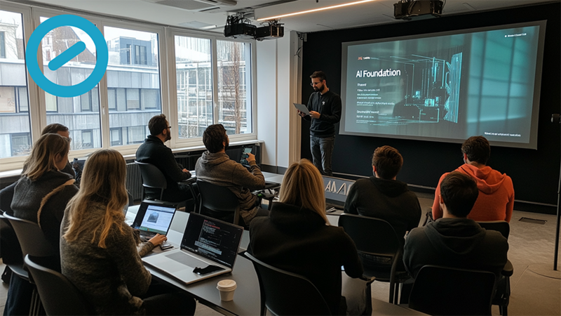 Now Available: AI Foundation and AI Practitioner – Your Training for the Future! Training room where training is currently taking place